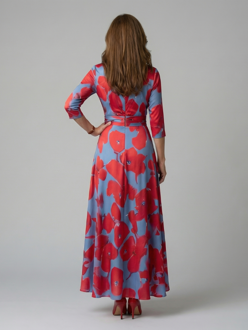 Celine | Midi-Kleid mit Wickelkragen