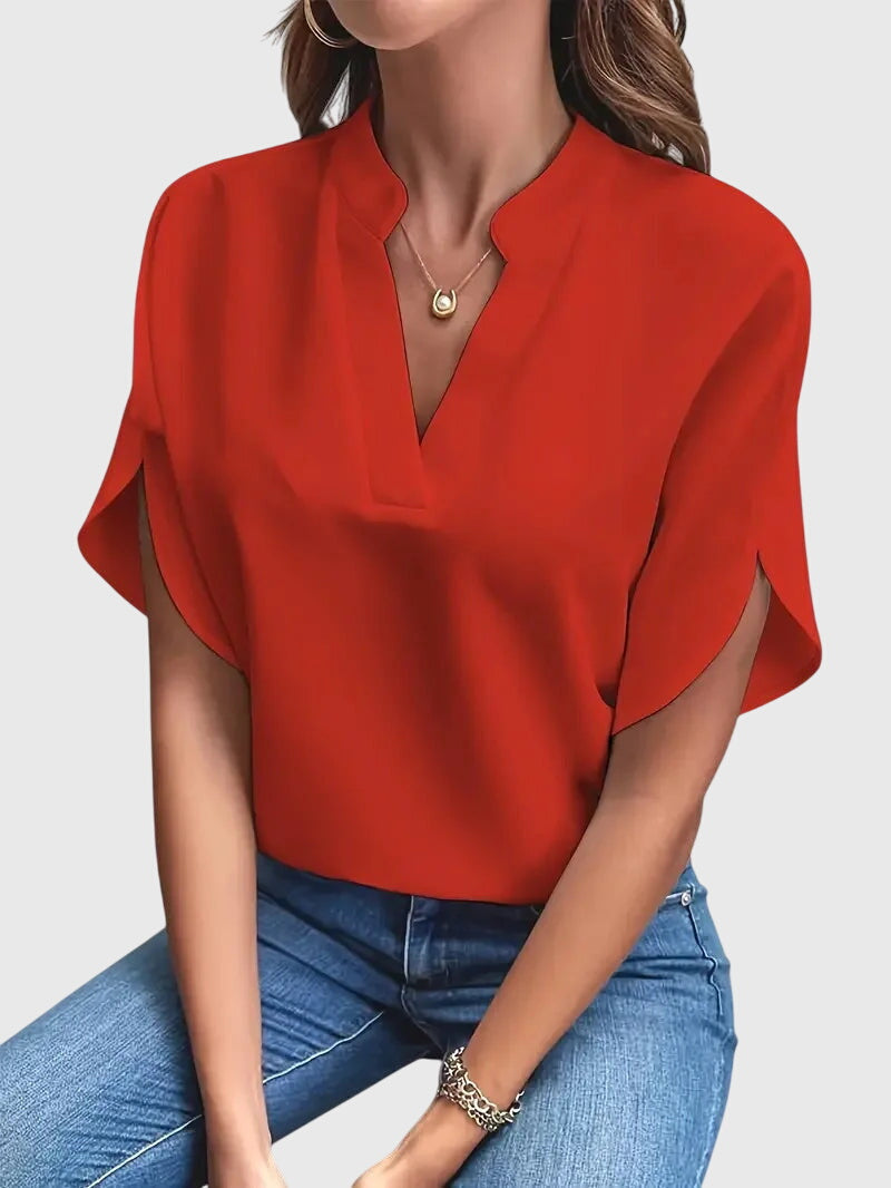 Jamie | Weiches und Elegantes V-Ausschnitt-Shirt