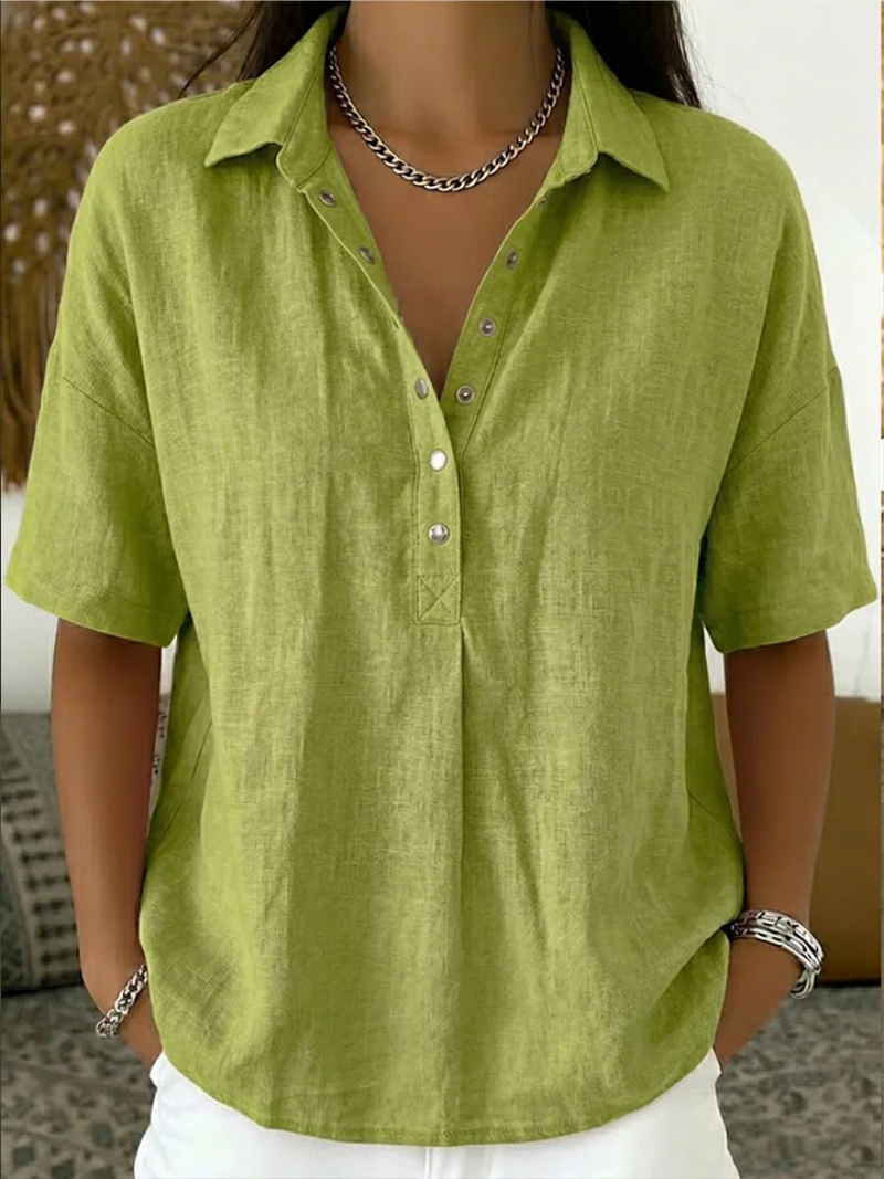 Willow | Bluse mit Kragen und Knopfdetails