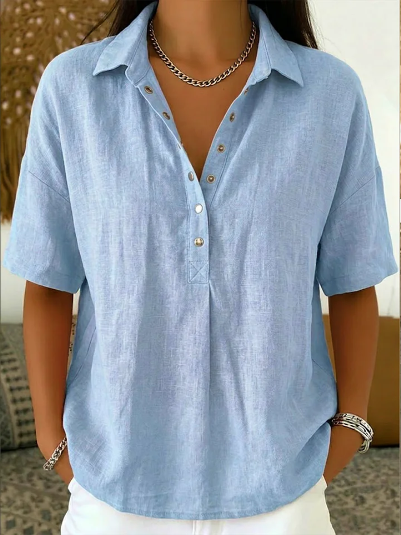 Willow | Bluse mit Kragen und Knopfdetails