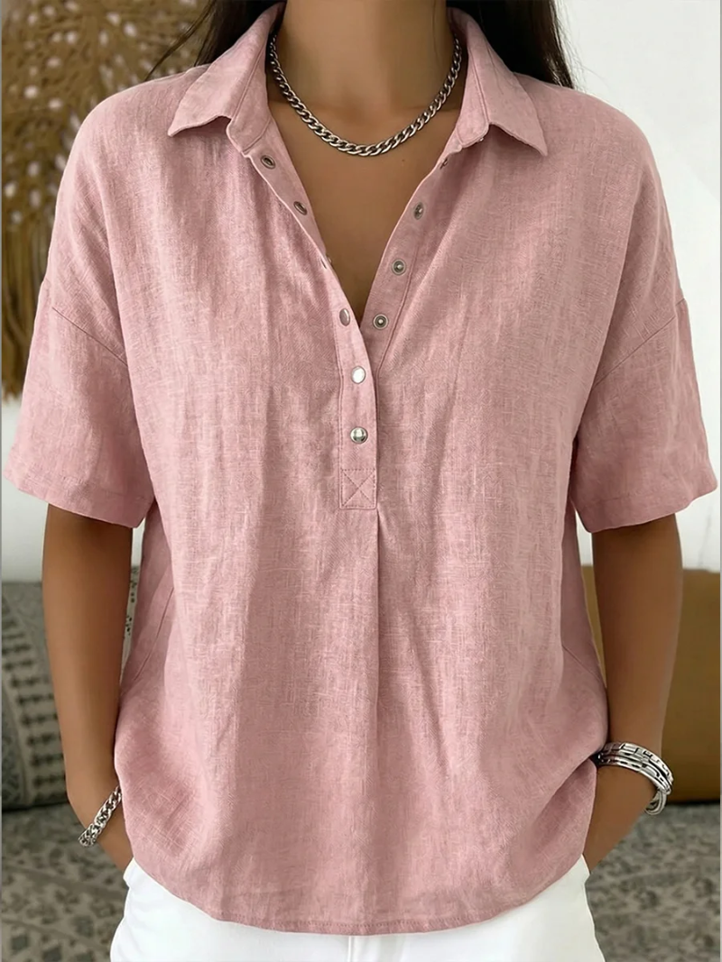 Willow | Bluse mit Kragen und Knopfdetails