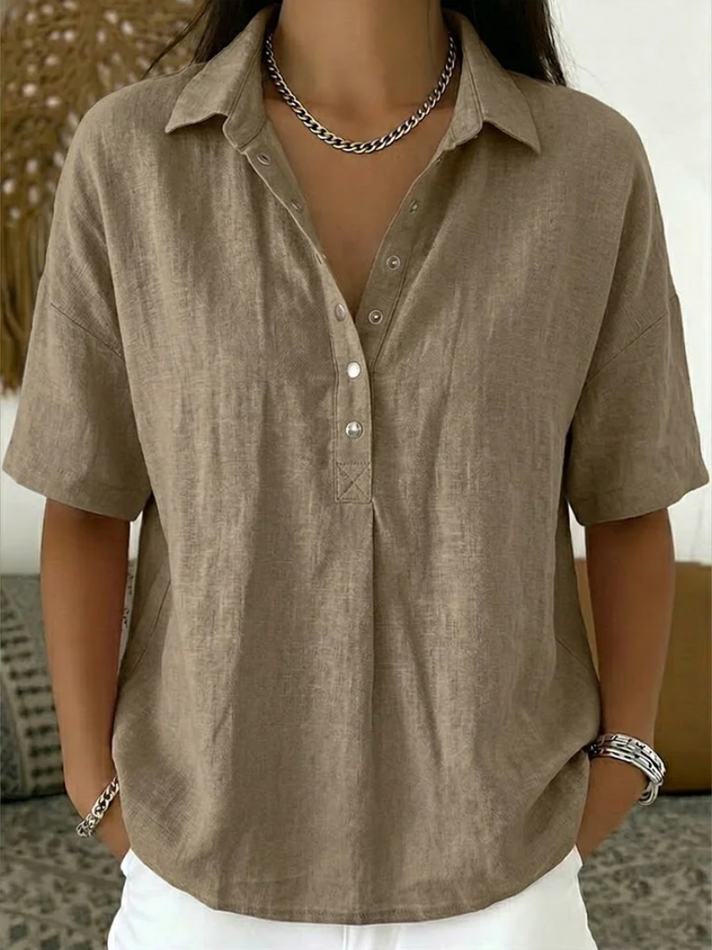 Willow | Bluse mit Kragen und Knopfdetails