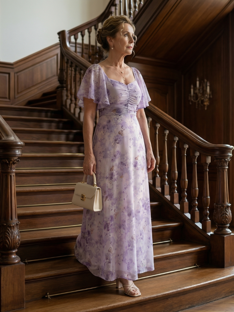 Vaelis | Midi-Kleid mit Volantärmeln