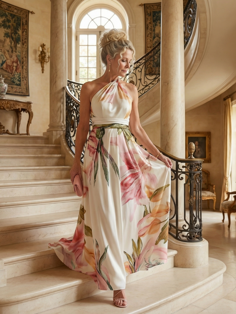 Amiel | Leichte Maxikleid mit Blumenmuster