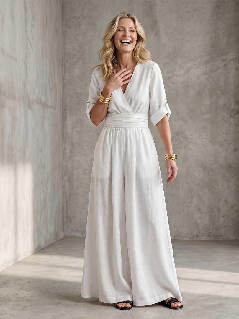 Wanda | Kreuzfront Weitbeiniger Jumpsuit