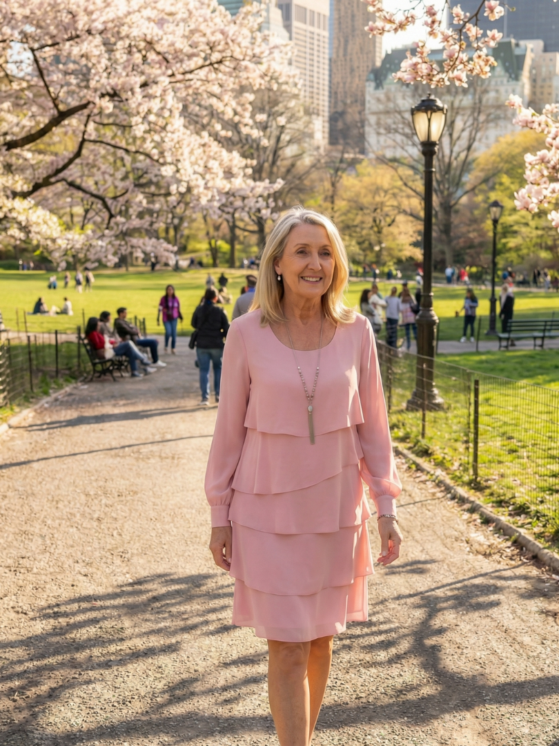 Kirax | Kleid mit Schichten in knielanger Länge