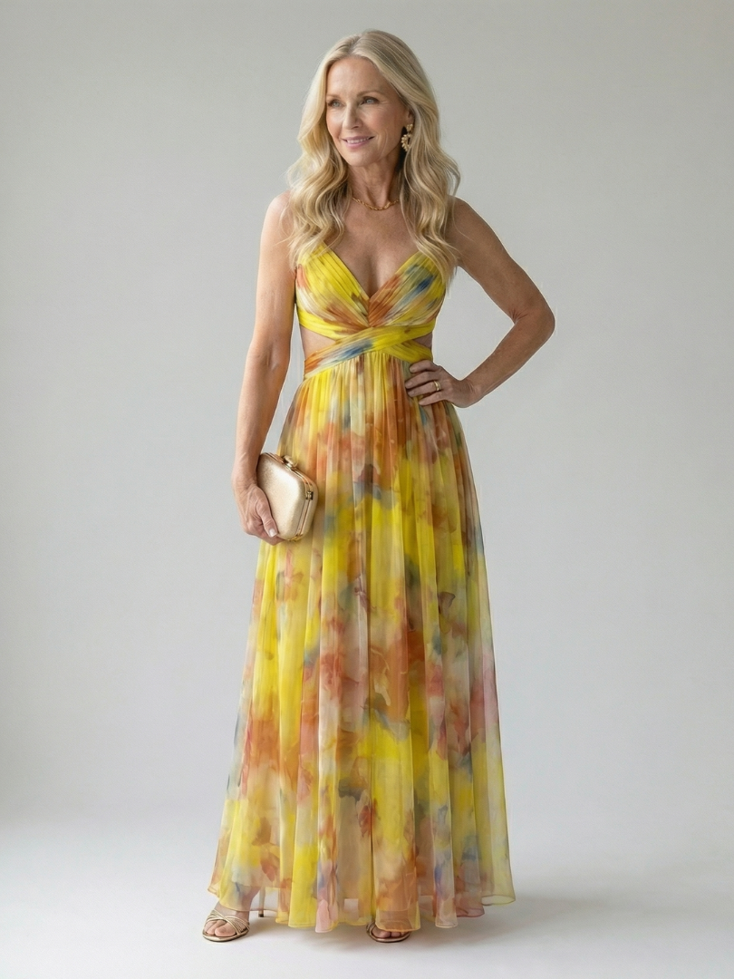 Isel | Maxikleid mit weichem Wickeloberteil