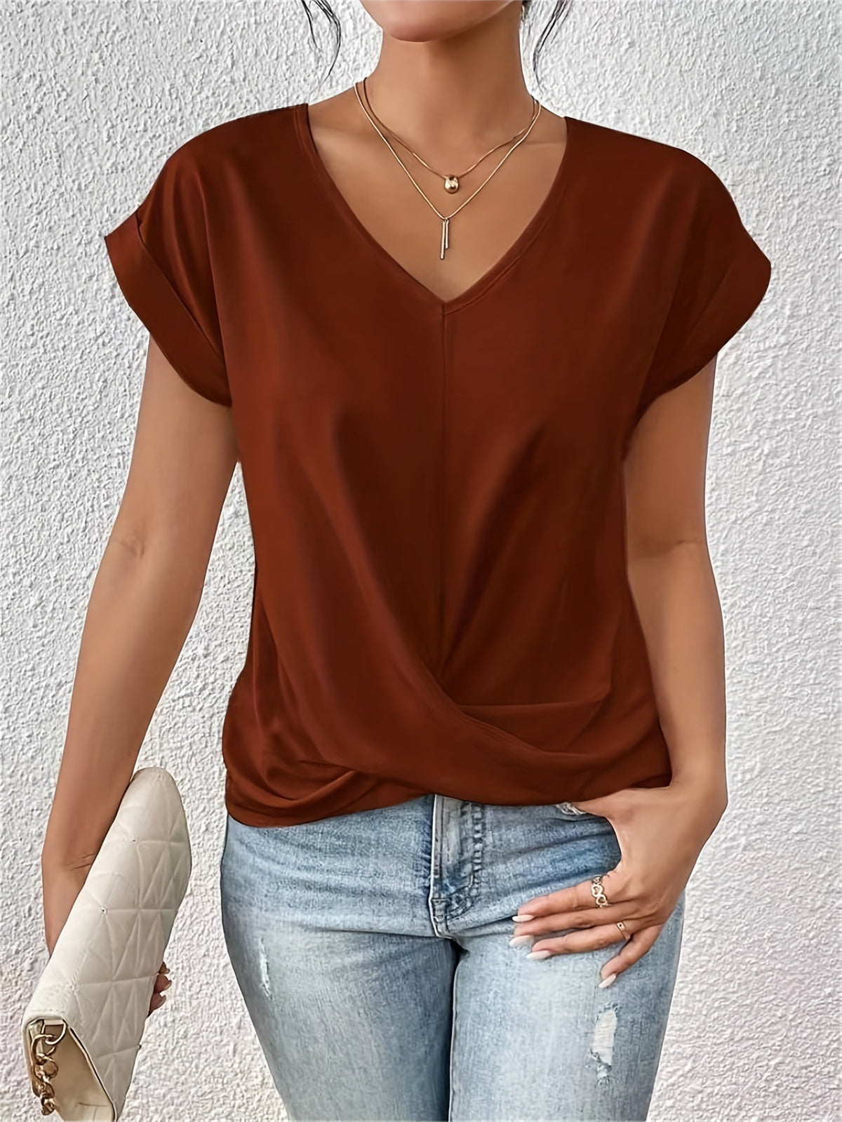 Liv | Lässiges T-Shirt mit Herz-Ausschnitt