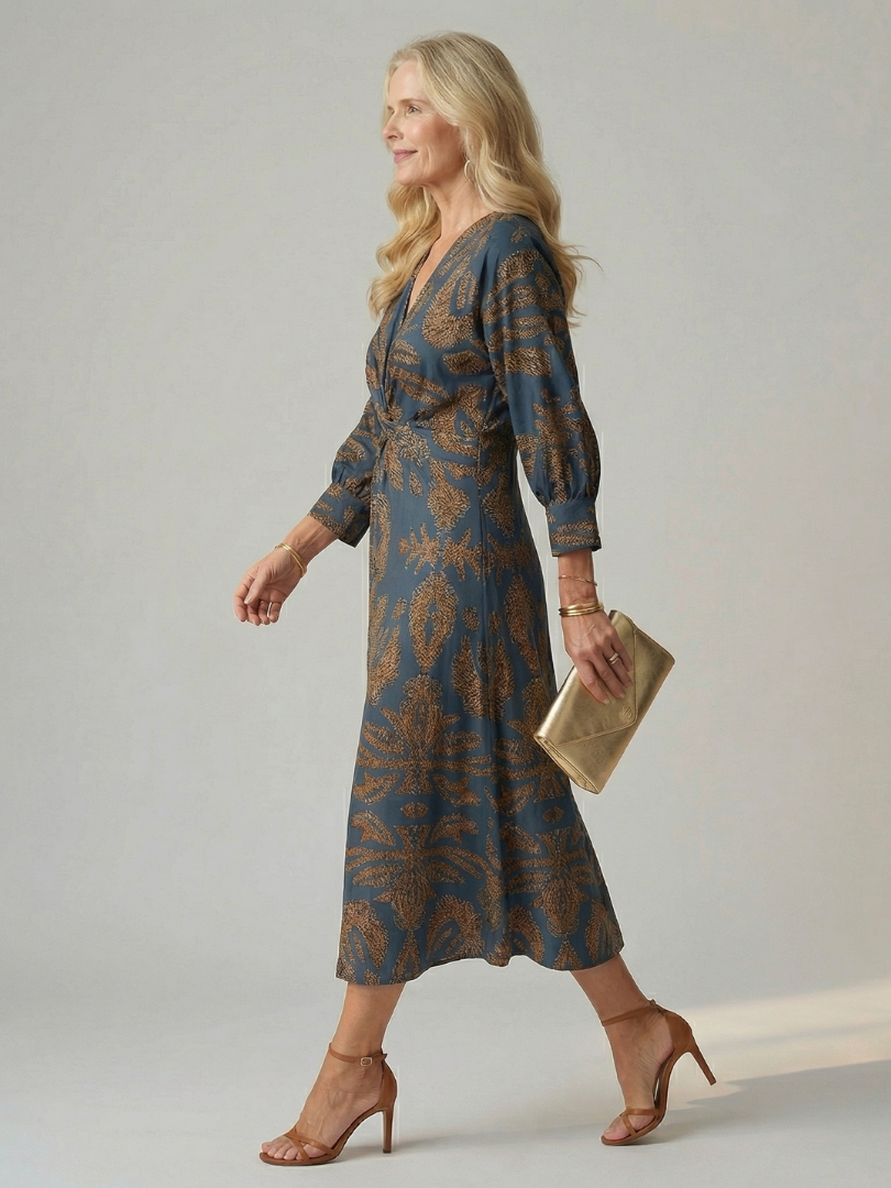Lune | Midi-Wickelkleid Natur