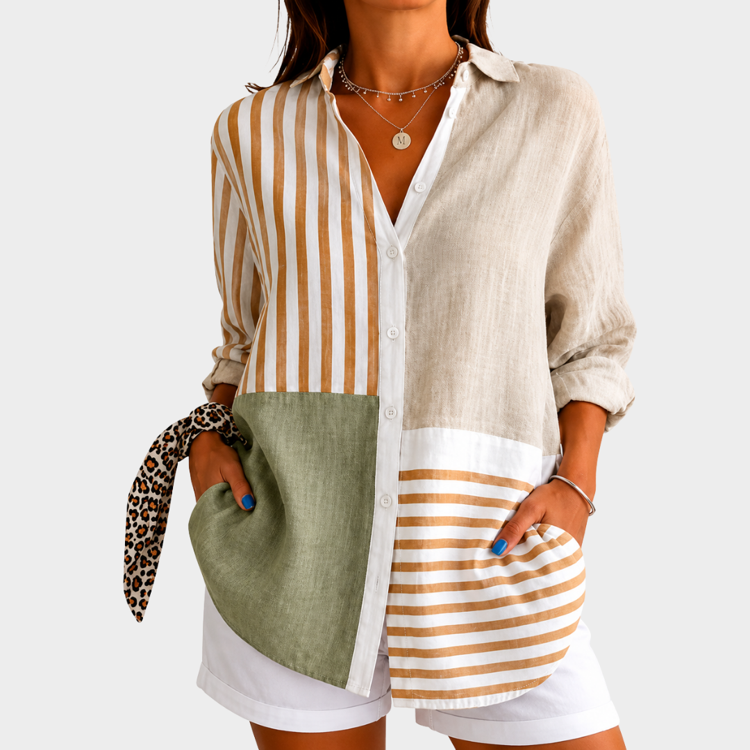 Bluse Patchwork Harmonie Küstenstil