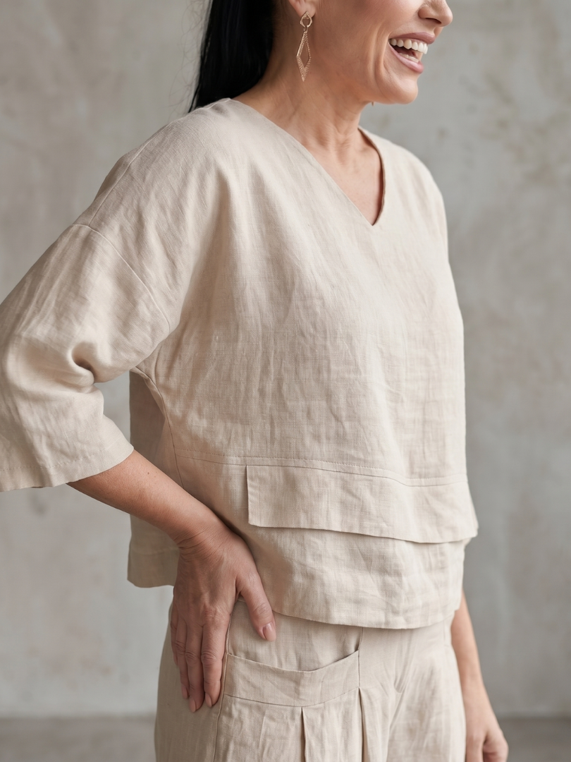 River | Geschichteter Oberteil Weite Hose Set