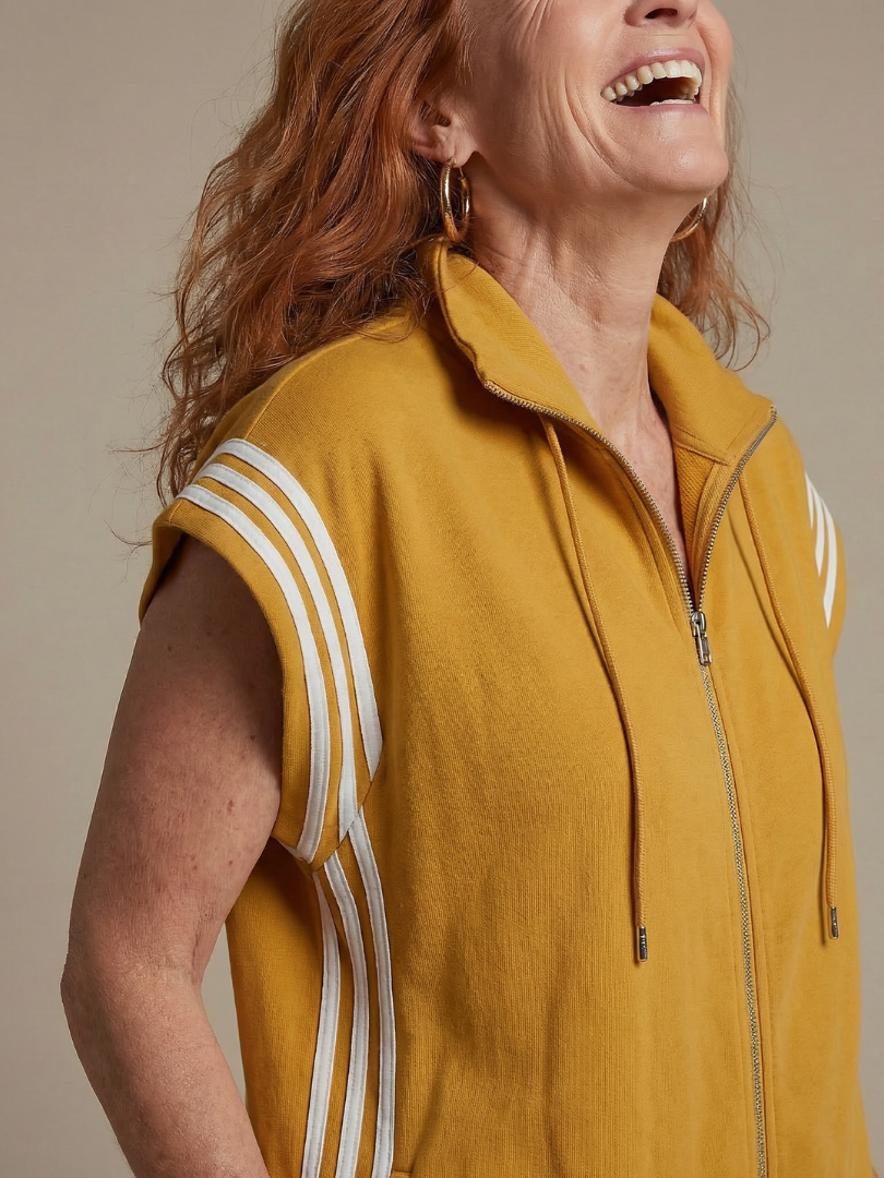 Lark | Jumpsuit mit Reißverschluss und Streifenpanel