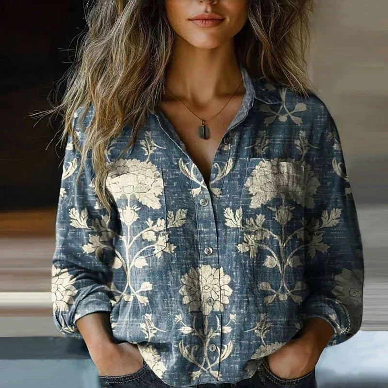 Nanna | Bluse mit Retro-Blumenmuster