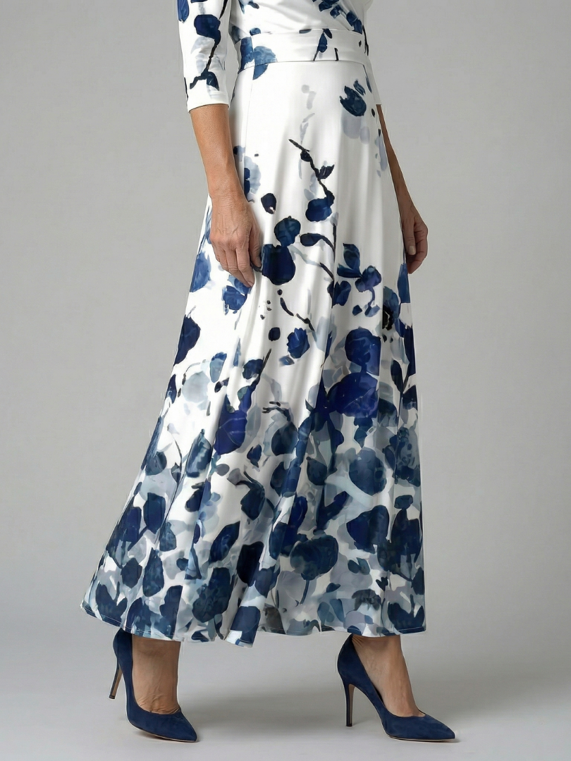 Celine | Midi-Kleid mit Wickelkragen