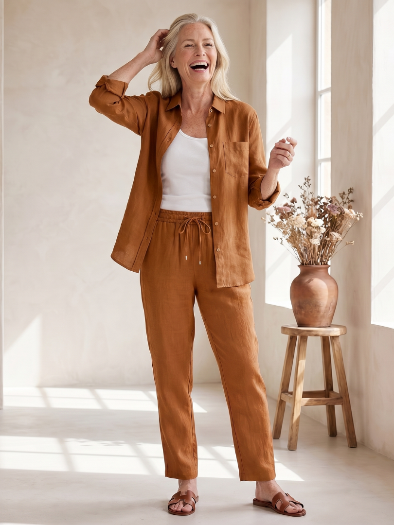 Noor | Langarmhemd mit tapered Hose Set