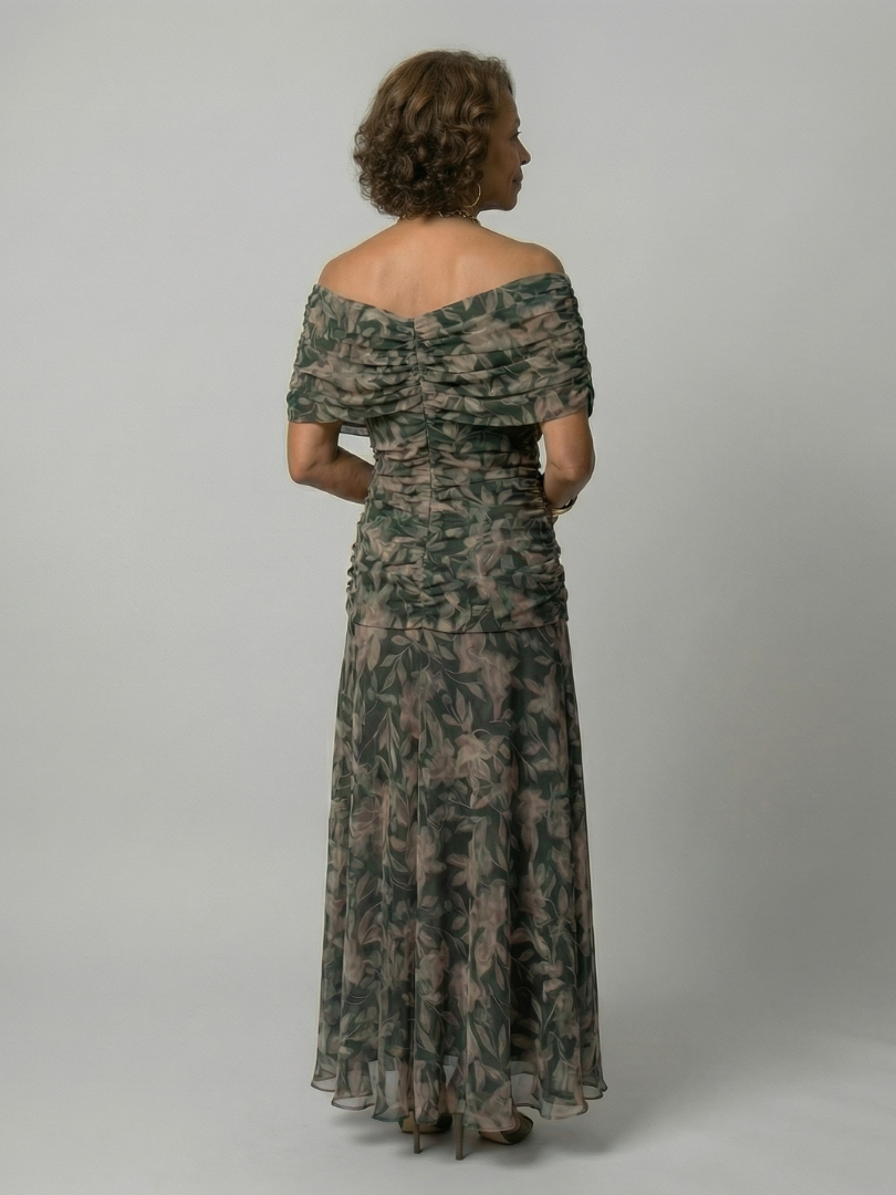 Calen | Midi Kleid mit schulterfreien Trägern