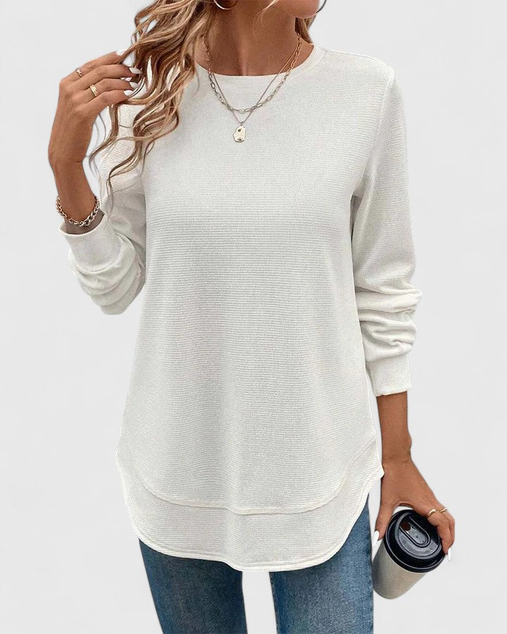 Jamie | Elegantes O-Hals Langarmshirt.