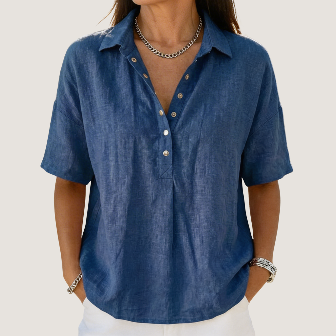 Willow | Bluse mit Kragen und Knopfdetails