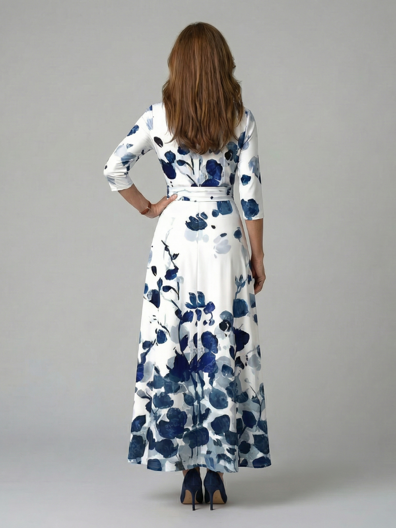 Celine | Midi-Kleid mit Wickelkragen