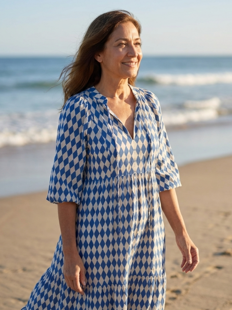 Elodie | Midikleid mit Diamantmuster