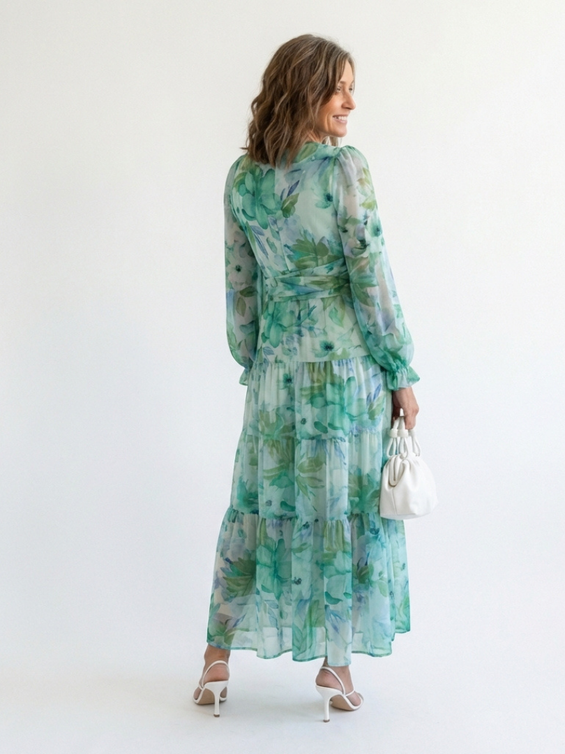 Althea | Maxikleid mit langen Ärmeln und Blumenmuster