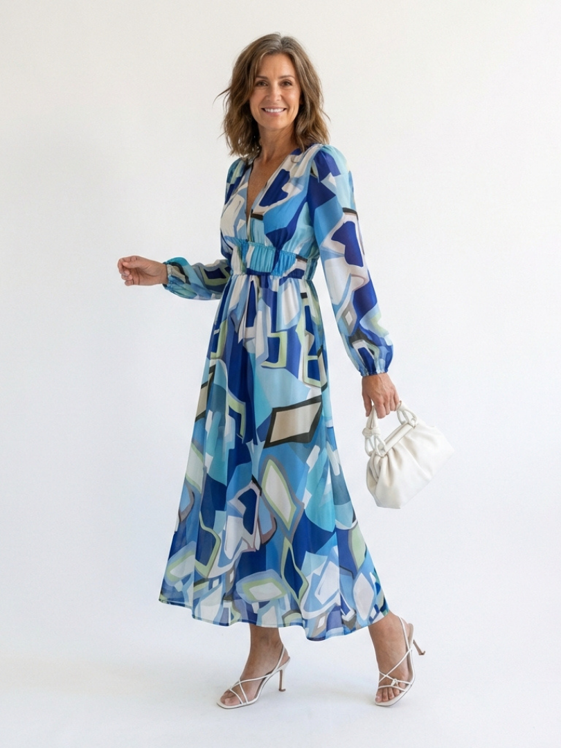 Althea | Maxikleid mit langen Ärmeln und Blumenmuster