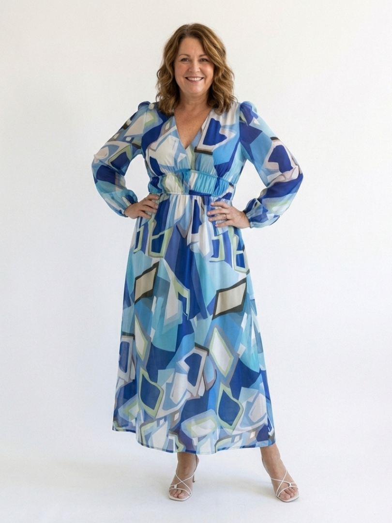 Althea | Maxikleid mit langen Ärmeln und Blumenmuster
