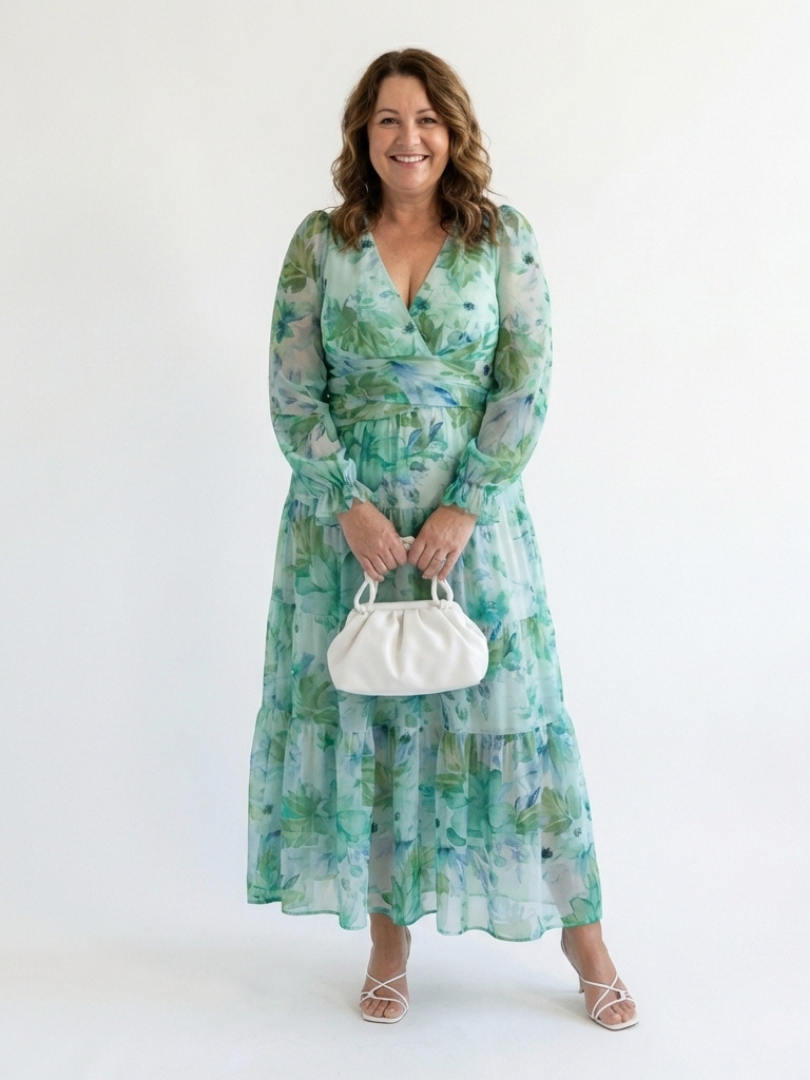 Althea | Maxikleid mit langen Ärmeln und Blumenmuster