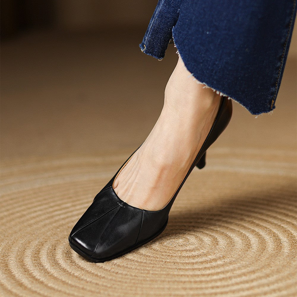 Marisol Pumps mit quadrater Spitze aus Leder