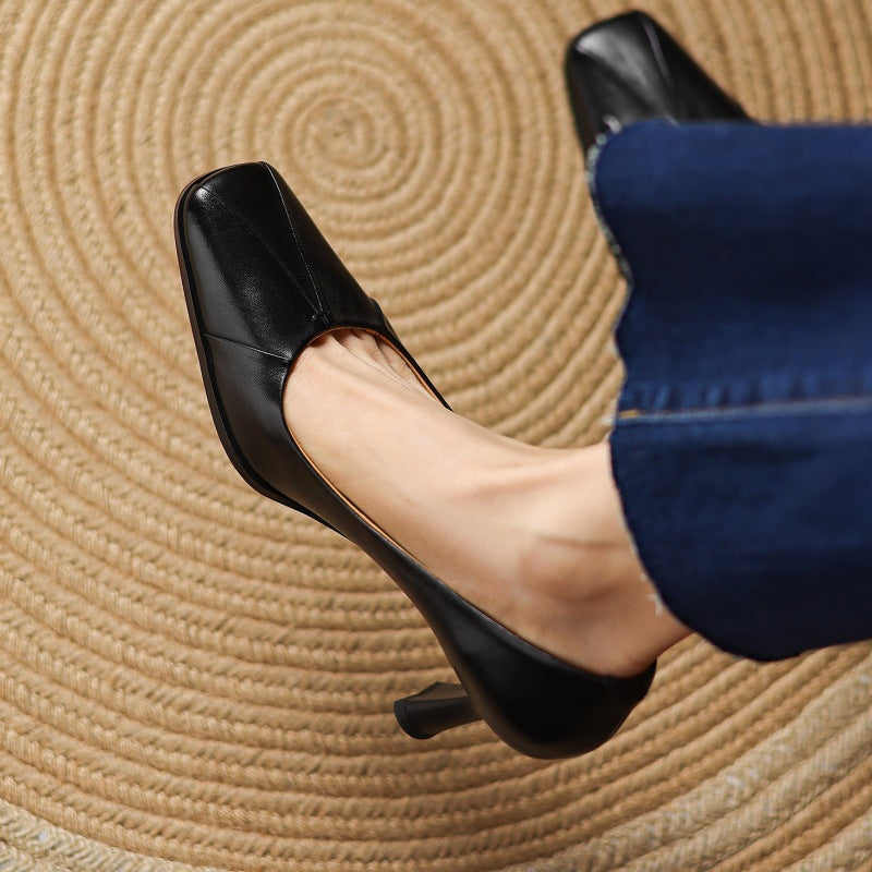Marisol Pumps mit quadrater Spitze aus Leder
