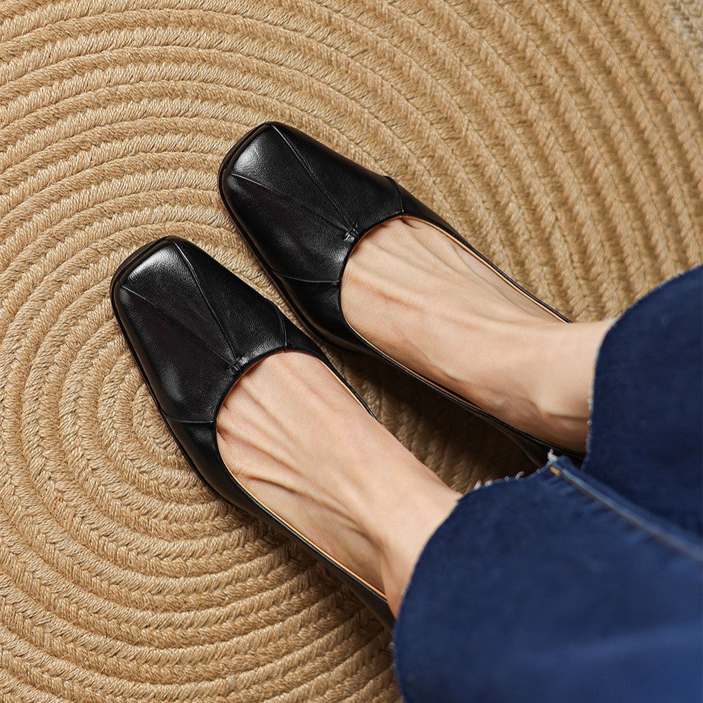 Marisol Pumps mit quadrater Spitze aus Leder