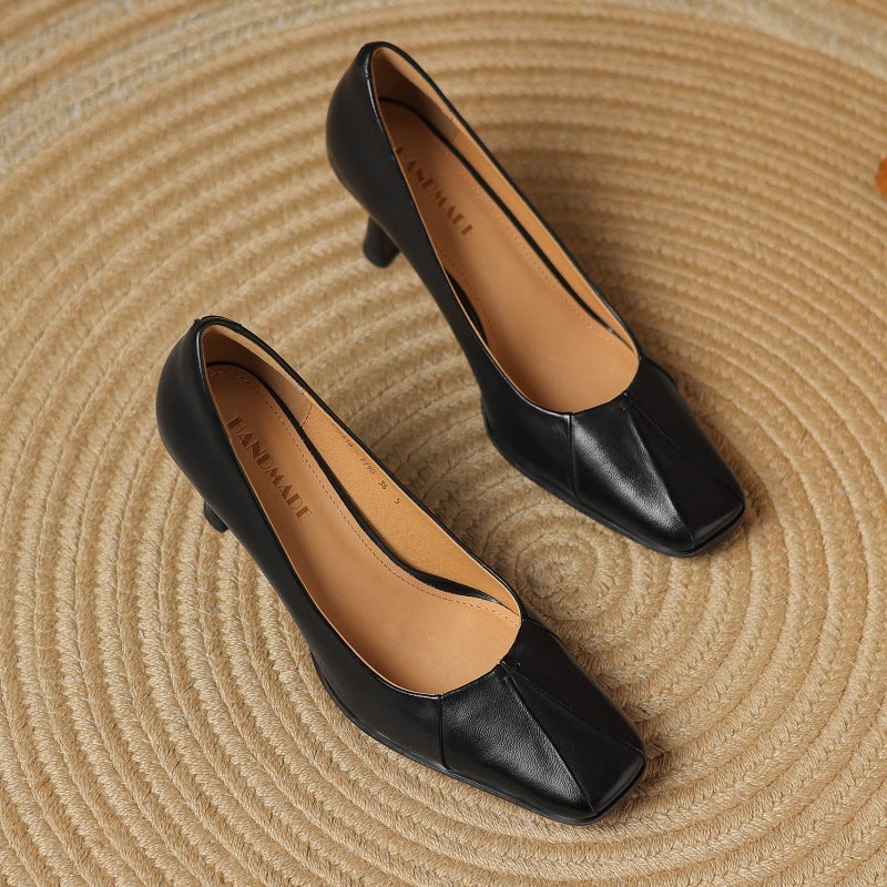 Marisol Pumps mit quadrater Spitze aus Leder