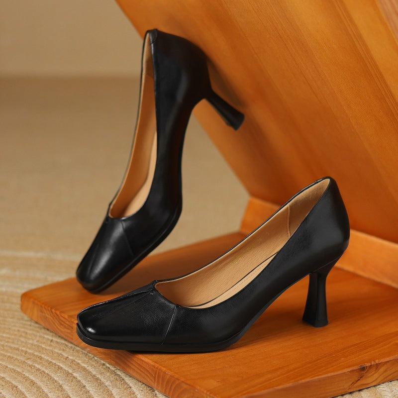 Marisol Pumps mit quadrater Spitze aus Leder