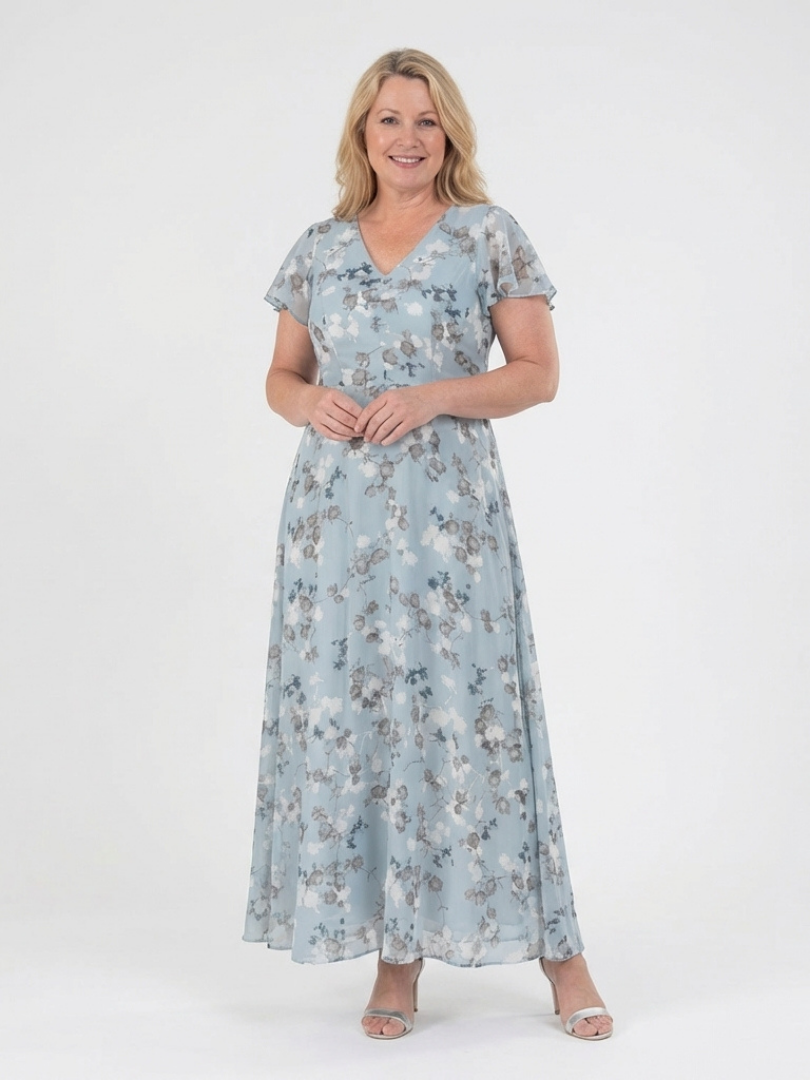 Ismeria | Maxikleid aus floralem Chiffon