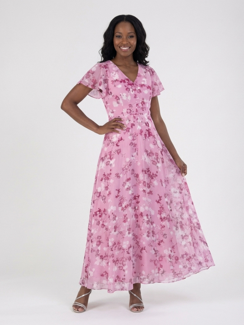 Ismeria | Maxi Kleid aus floralem Chiffon