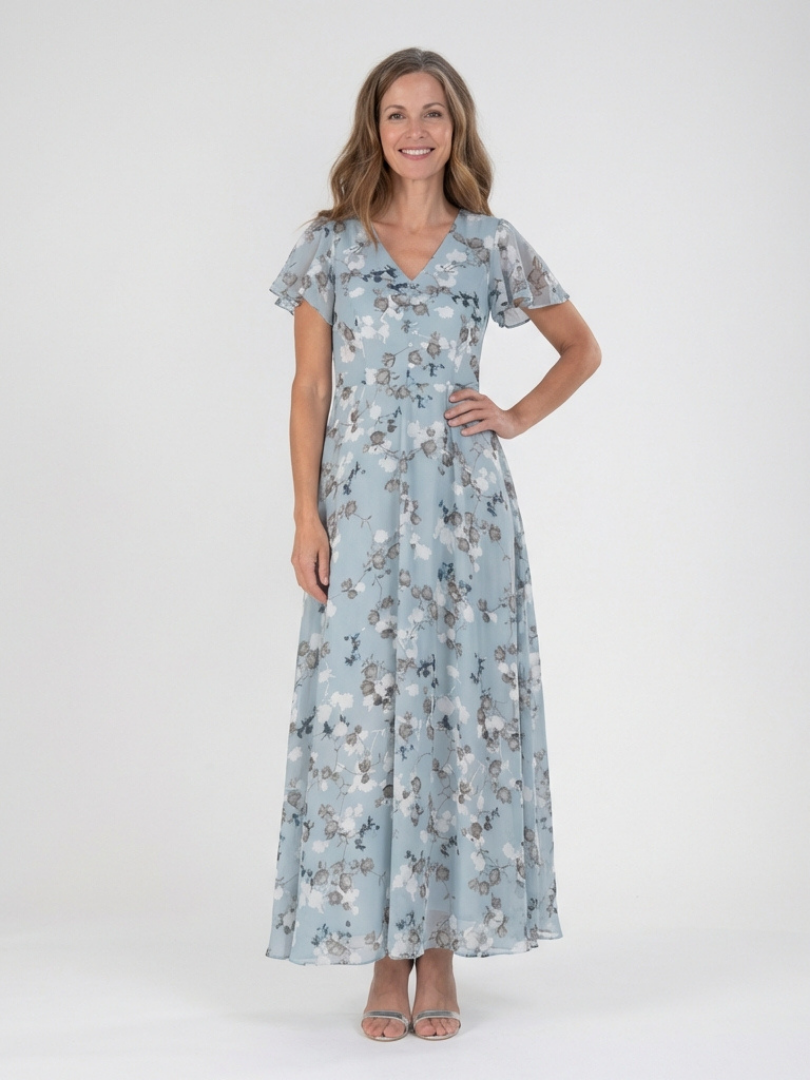Ismeria | Maxi Kleid aus floralem Chiffon