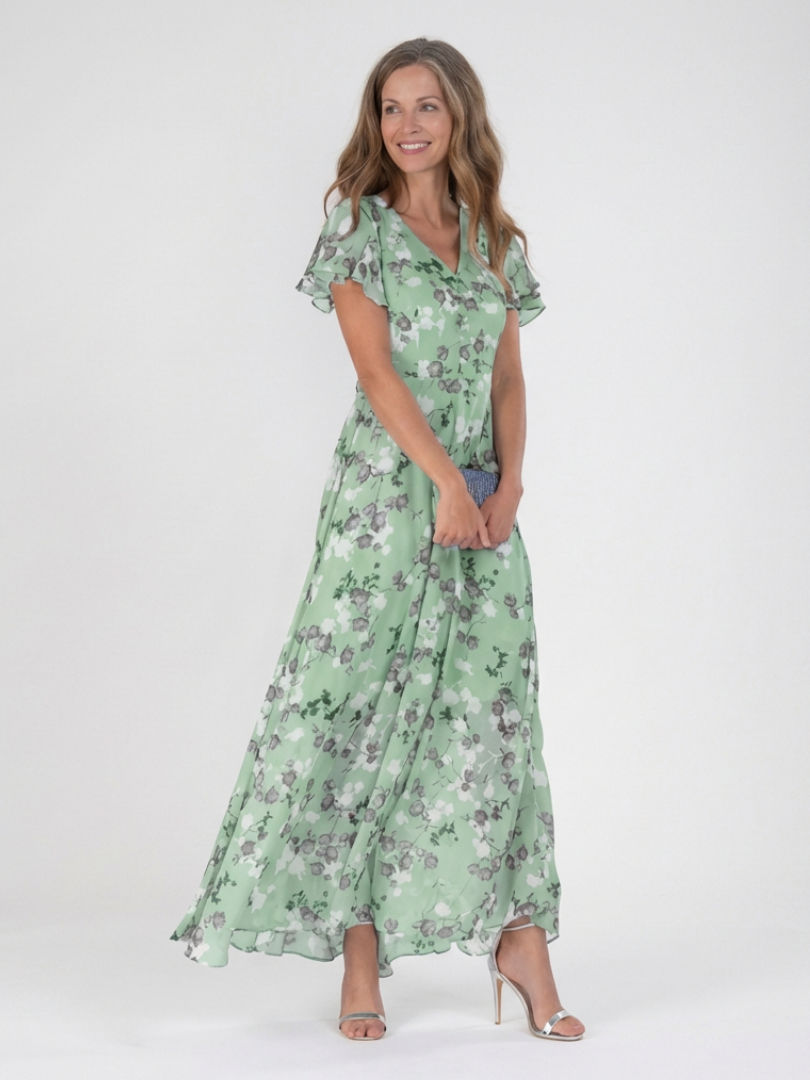 Ismeria | Maxikleid aus floralem Chiffon