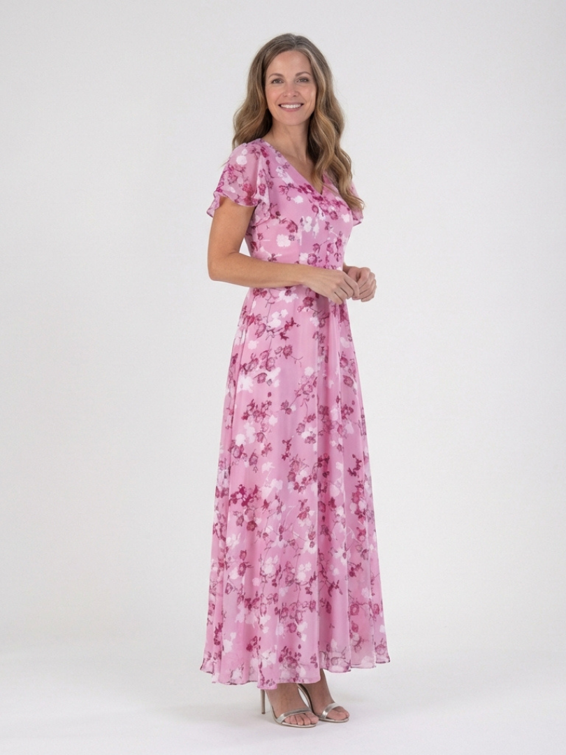 Ismeria | Maxi Kleid aus floralem Chiffon