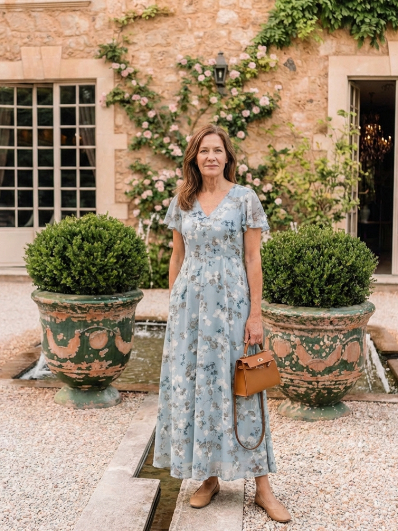 Ismeria | Maxi Kleid aus floralem Chiffon