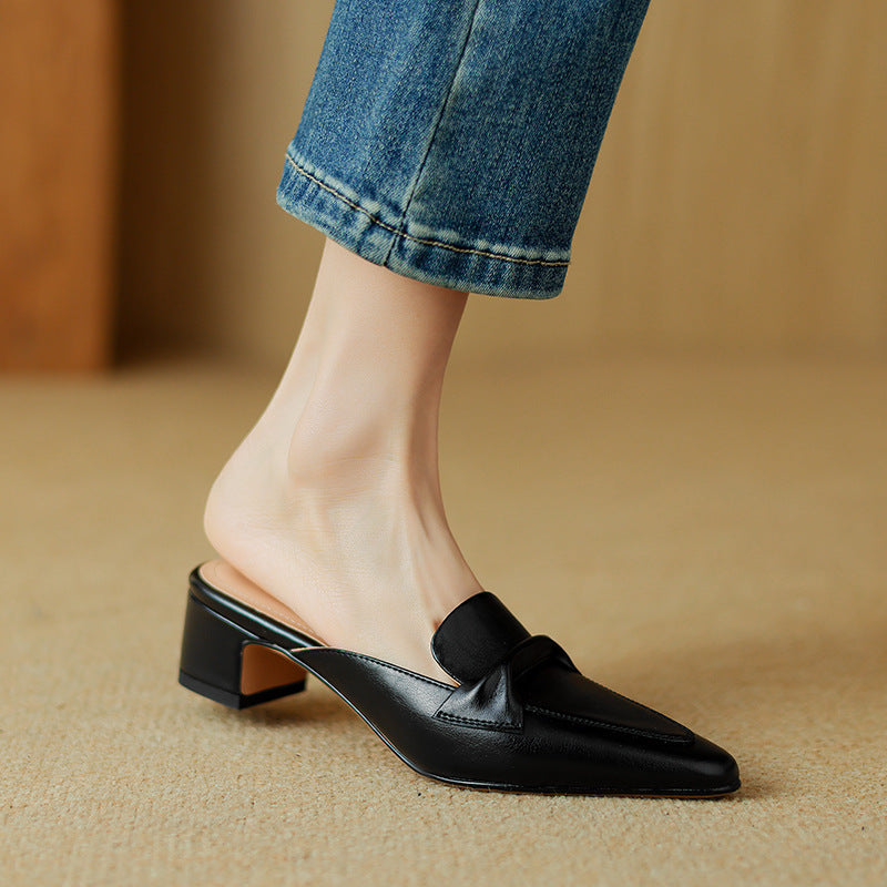 Spitze Leder-Mules Marloe