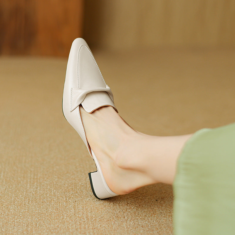 Spitze Leder-Mules Marloe
