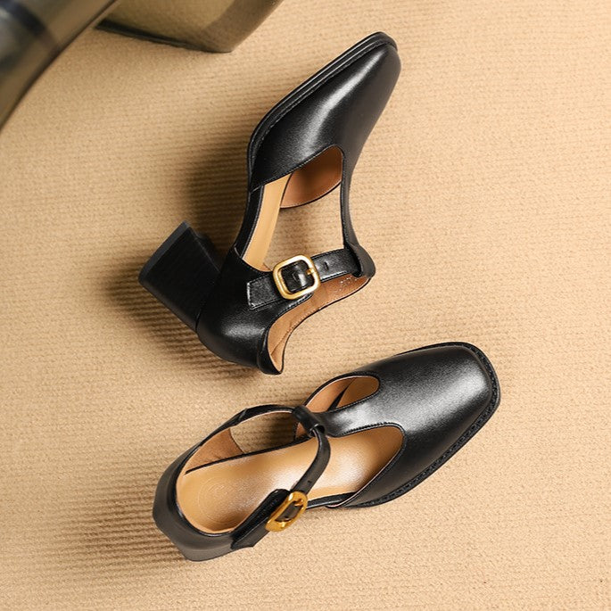 Marcele T-Strap Leder Pumps