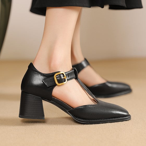 Marcele T-Strap Leder Pumps