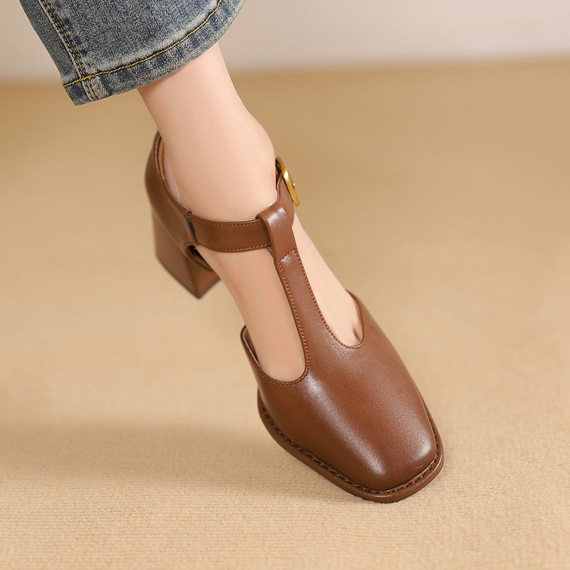 Marcele T-Strap Leder Pumps