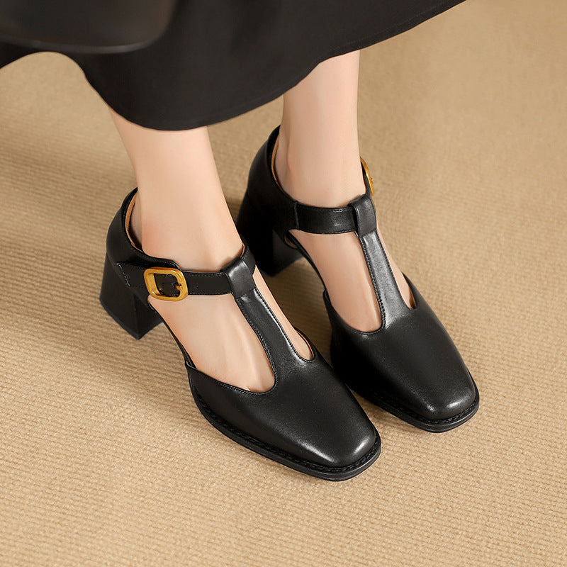 Marcele T-Strap Leder Pumps