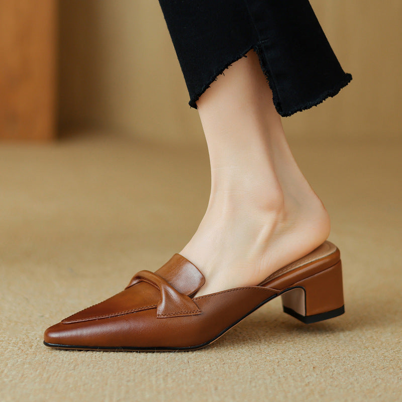 Spitze Leder-Mules Marloe