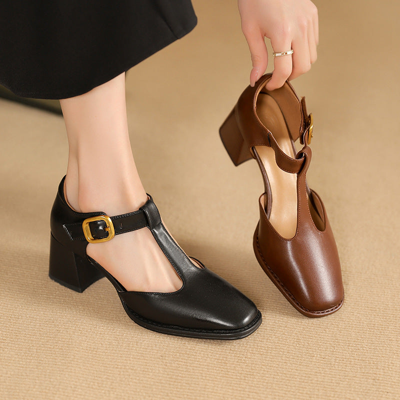 Marcele T-Strap Leder Pumps