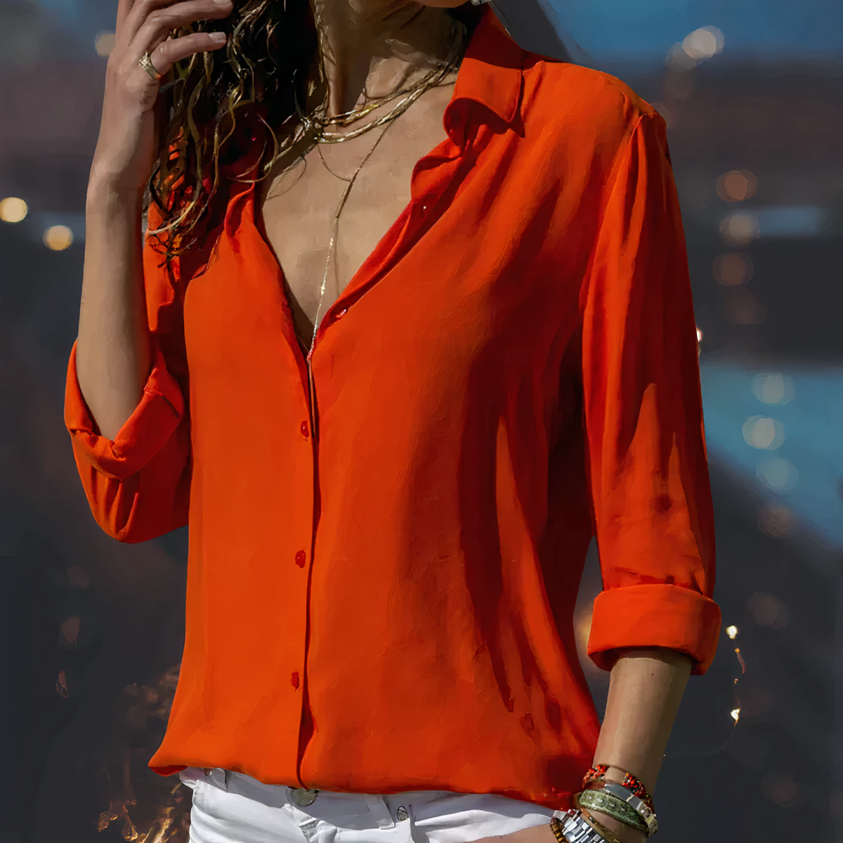 Mia | Elegante Chiffonbluse für Frauen