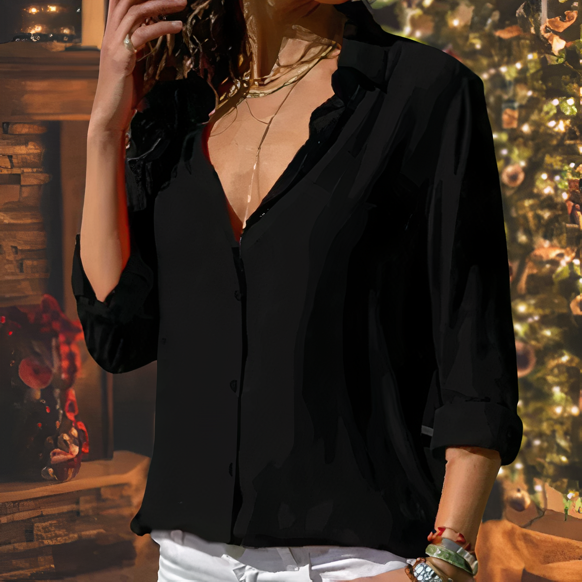 Mia | Elegante Chiffonbluse für Frauen
