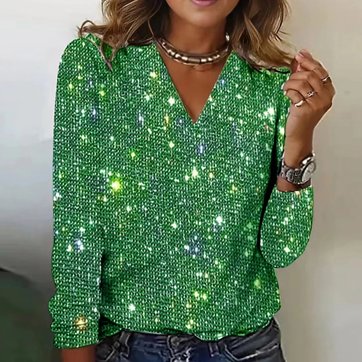 Freya | Festliche Bluse mit langen Ärmeln